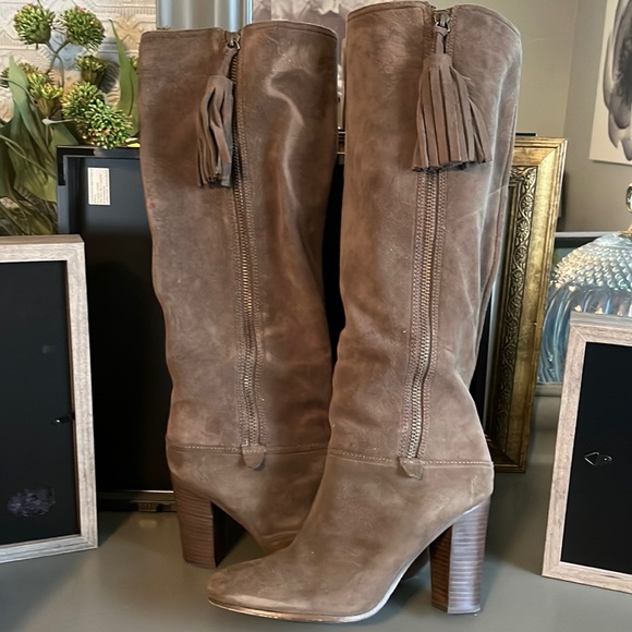 Coach Shoes Coach Knee High Suede Boots With Tassle Poshmark